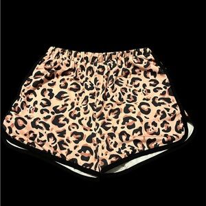 SHEIN Pink Leopard Print Kids Shorts